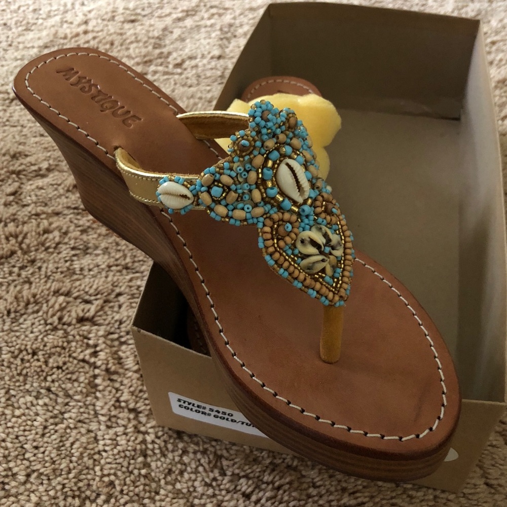 COPY - Seashell wedge sandal- Mystique!